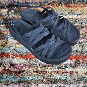 Crocs Women's Brooklyn Strappy Low Wedge Sandal